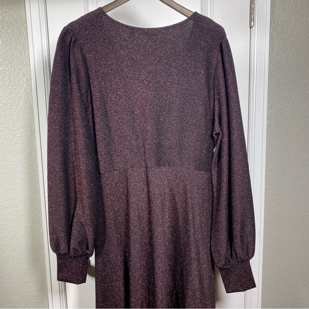 NWT Boden Metallic Jersey Midi Party Dress in Purple Sparkle - Size 16 - Picture 12 of 13